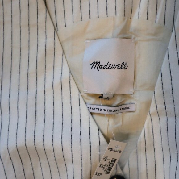 Madewell Italian Fabric Pinstripe Button-Front Vest | Size 0 | NWT - Picture 6 of 8